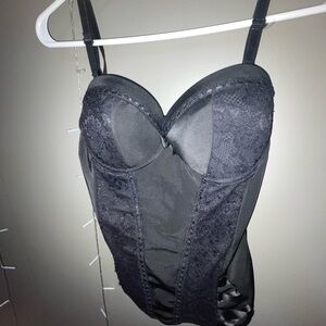 Spirit Halloween Black Lace Bustier with Structured Cups